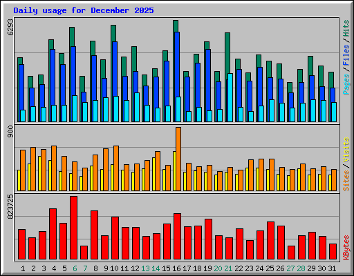 Daily usage for December 2025