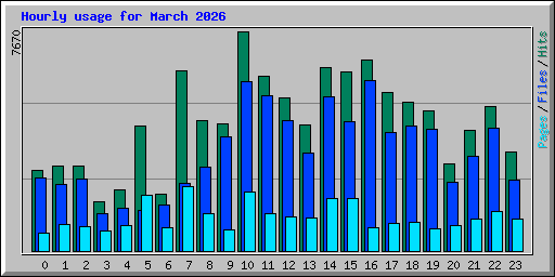 Hourly usage for March 2026